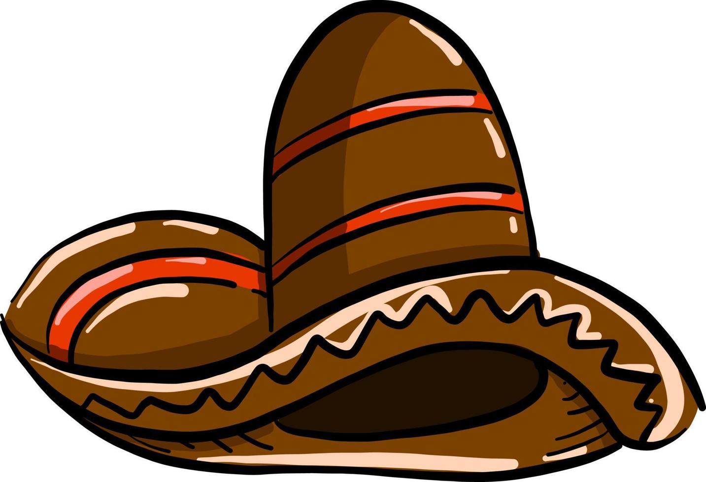 mexikansk hatt, illustration, vektor på vit bakgrund