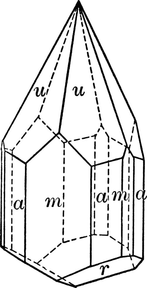 turmalin, årgång illustration. vektor