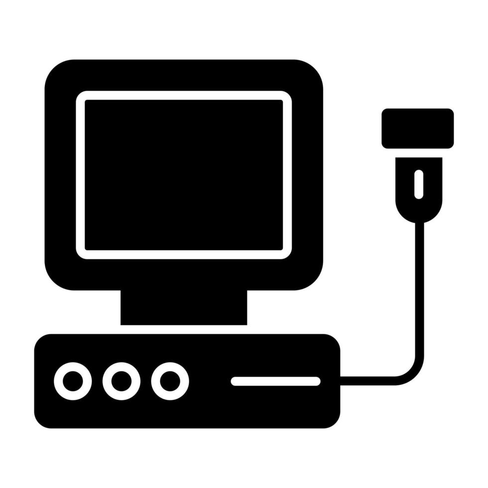 en unik designikon för EKG-monitor vektor