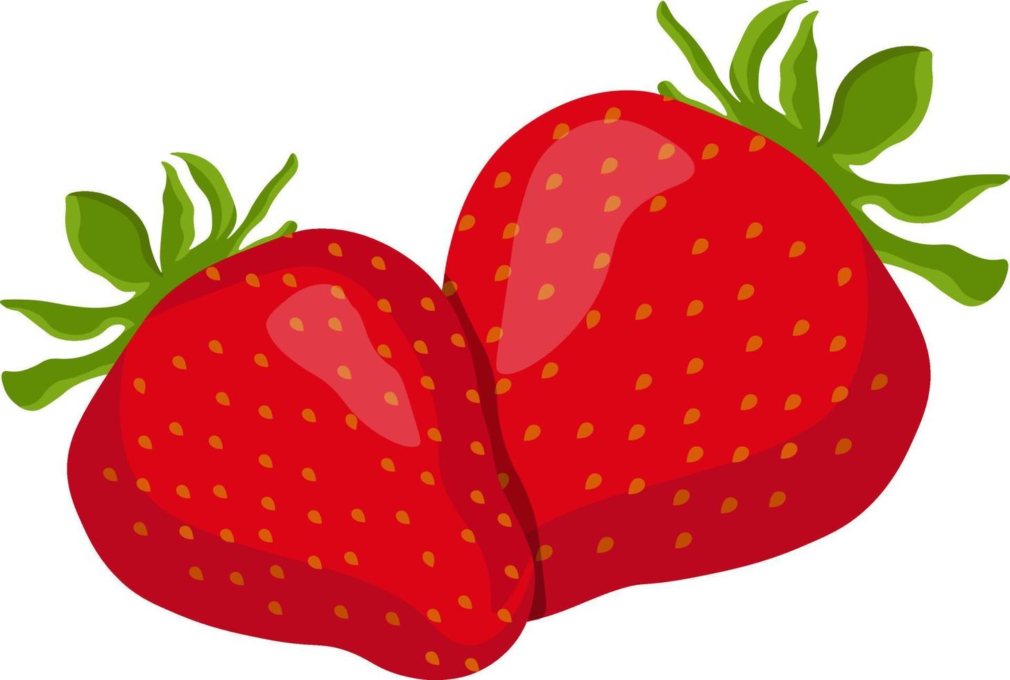 süße Erdbeere, Illustration, Vektor auf weißem Hintergrund