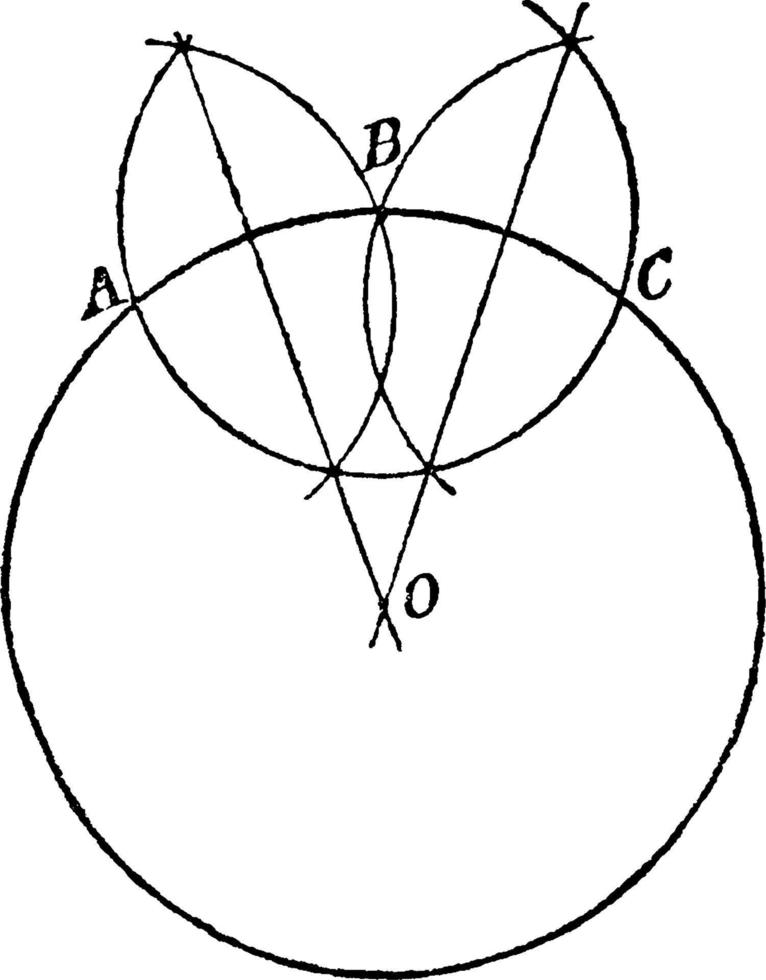 Centrum av de cirkel, årgång illustration. vektor