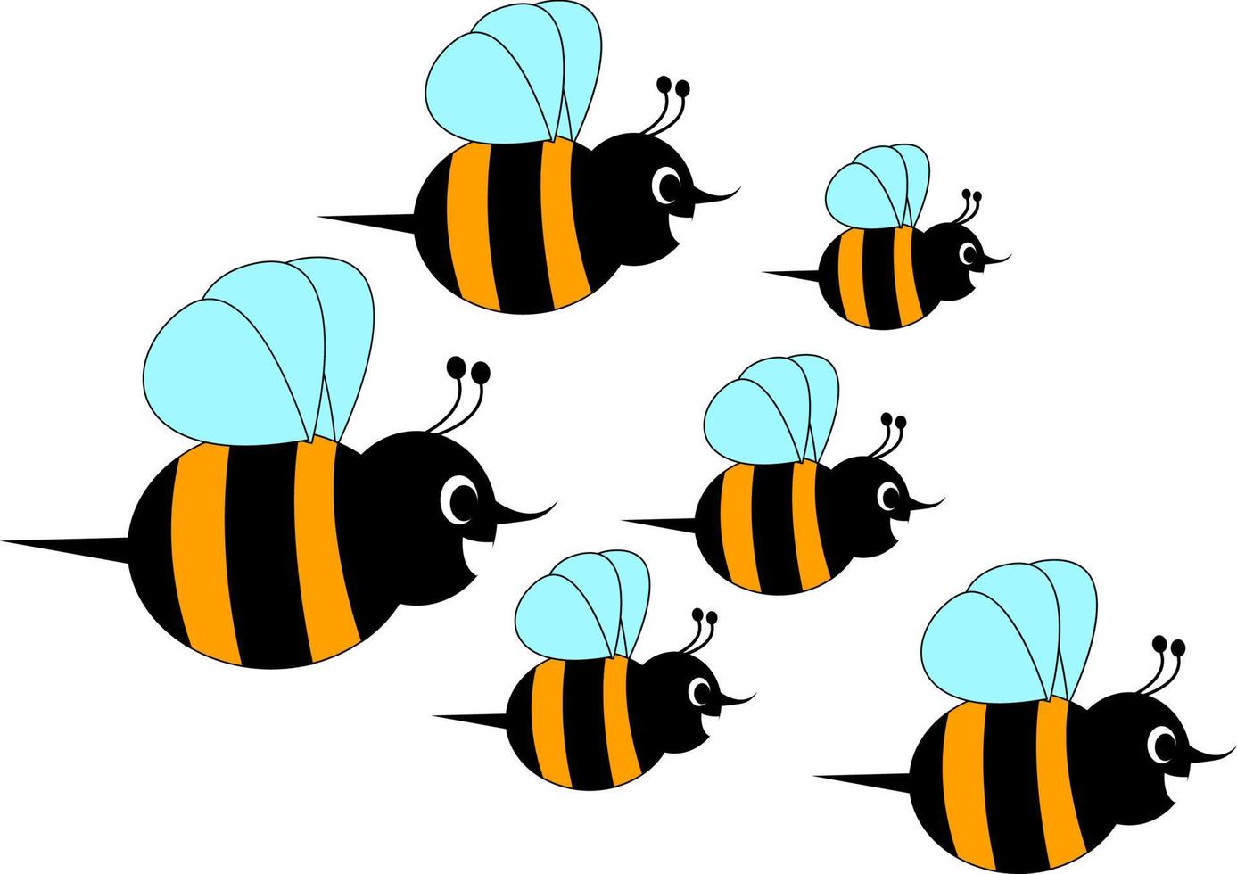 Bienenhorde, Illustration, Vektor auf weißem Hintergrund.