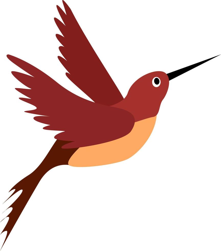 roter Vogel, Illustration, Vektor auf weißem Hintergrund.