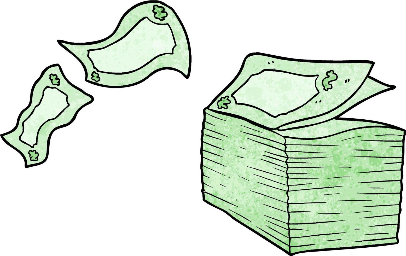 tecknad serie pengar staplade vektor