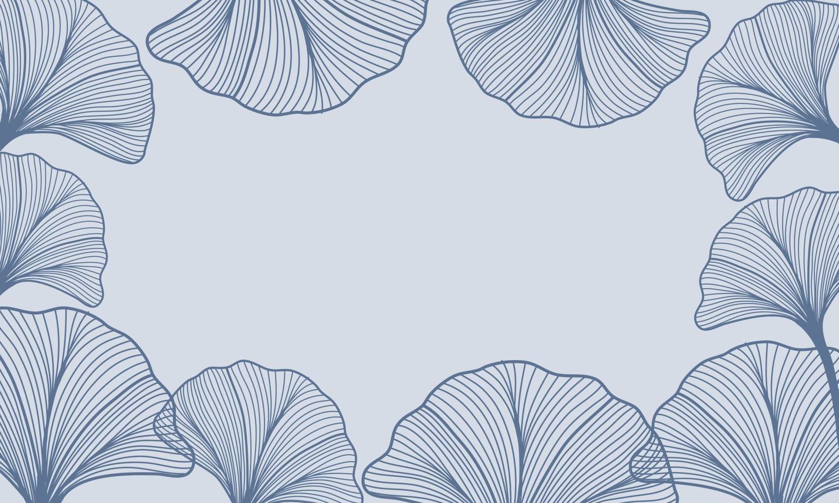 gingko löv ram blå bakgrund vektor