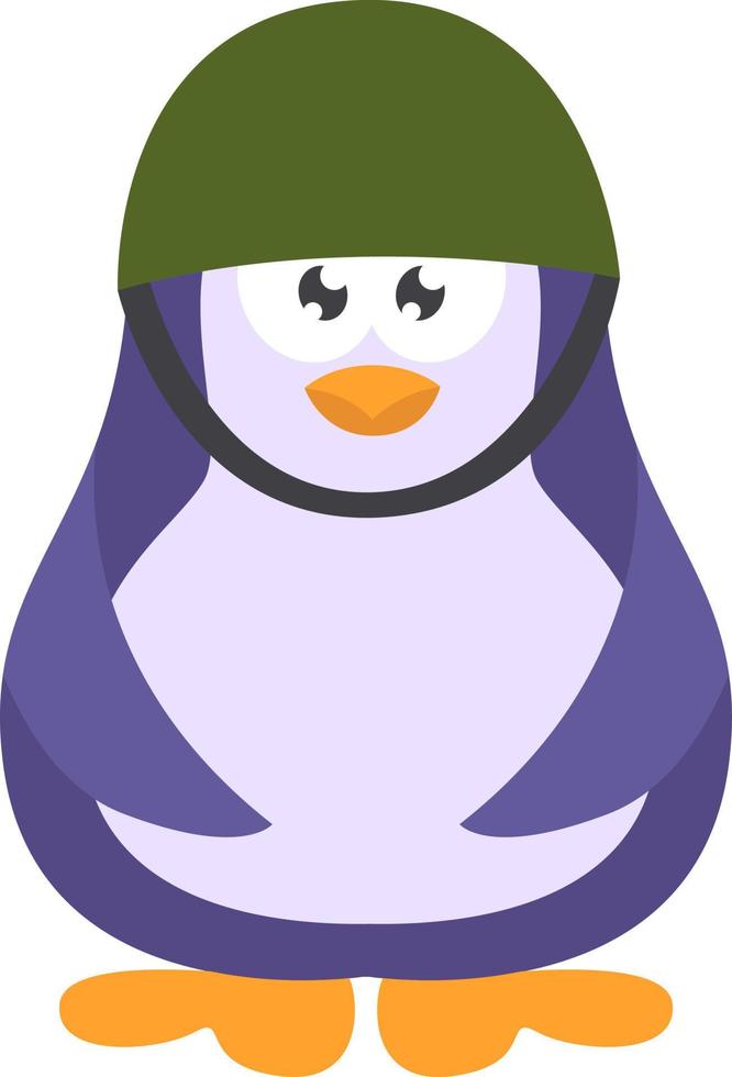 soldat pingvin, ikon illustration, vektor på vit bakgrund
