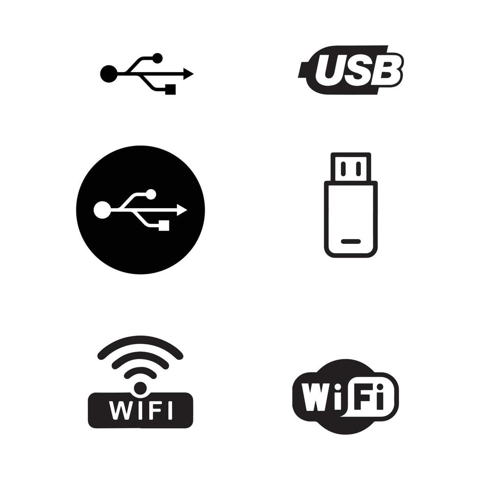 USB-WLAN-Symbol isoliert auf weißem Hintergrund vektor