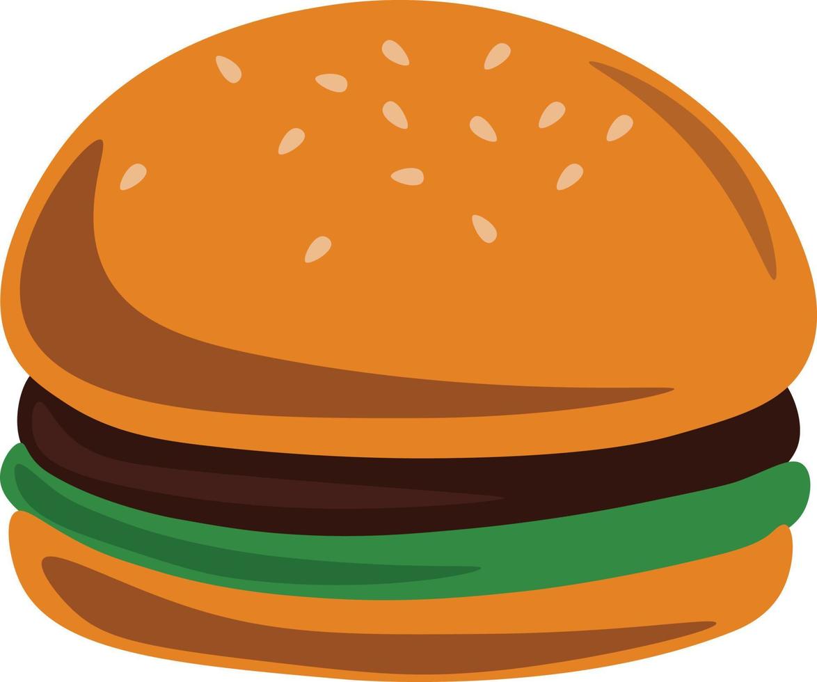 hamburgare, illustration, vektor på vit bakgrund.