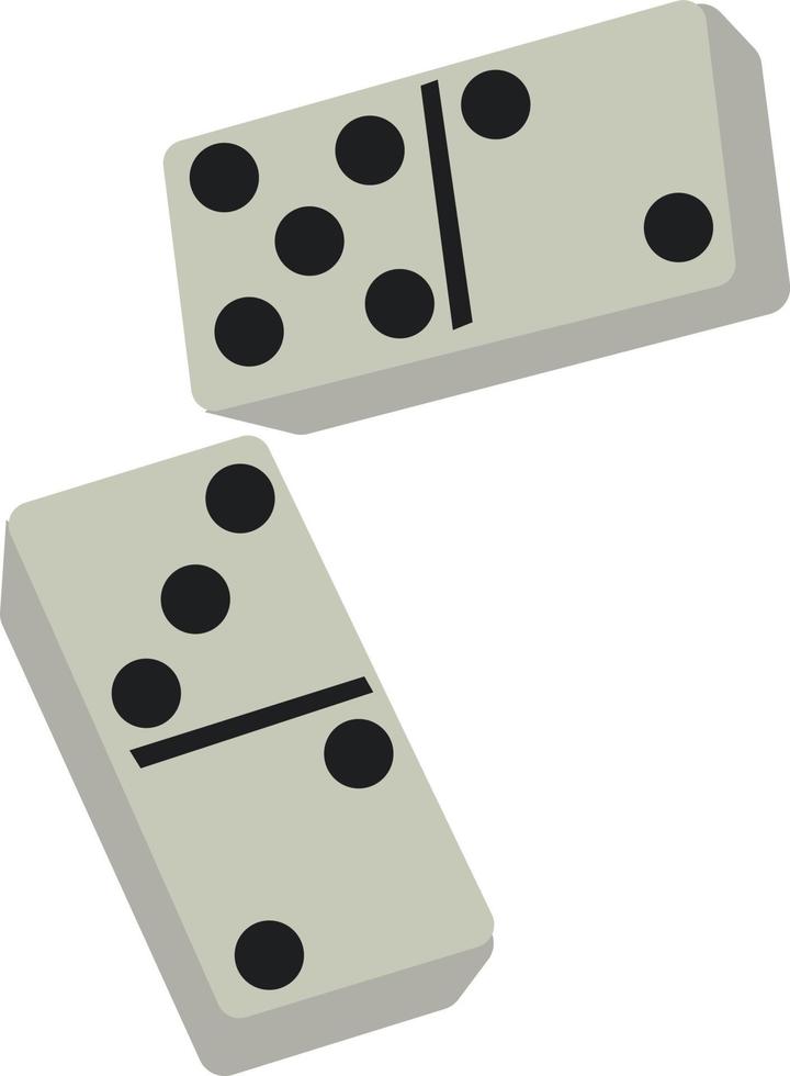 Dominosteine, Illustration, Vektor auf weißem Hintergrund.
