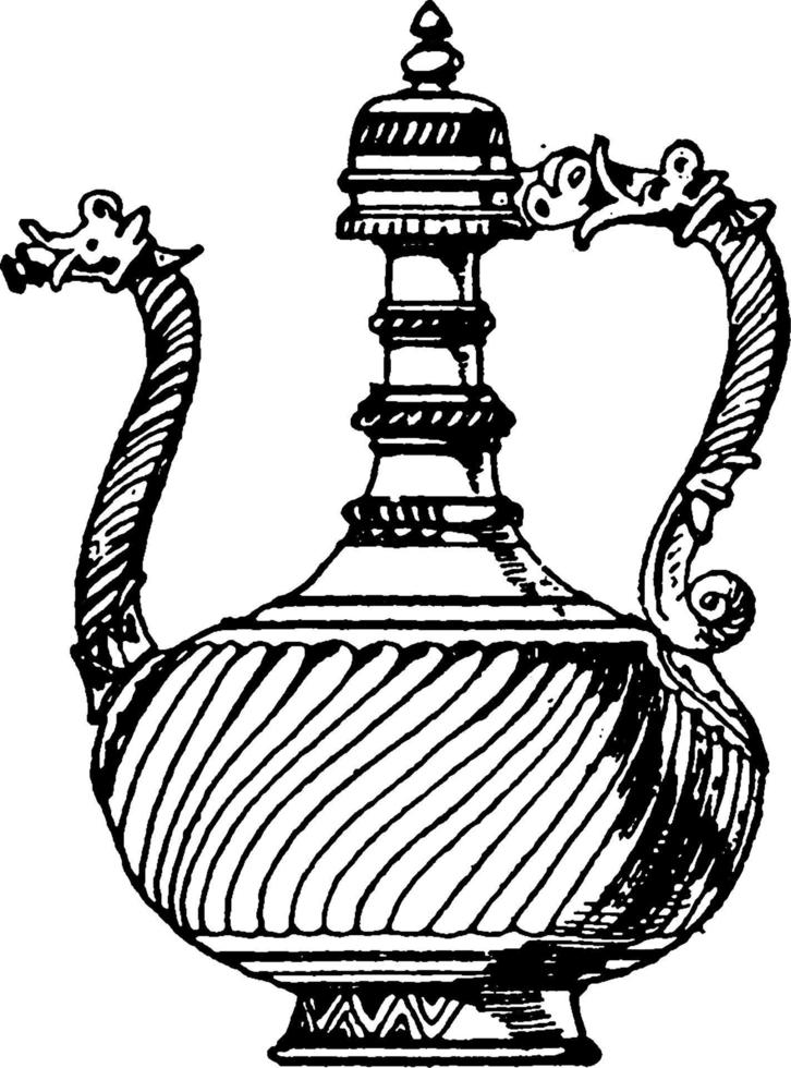 arab pipe-pip pott, årgång illustration. vektor