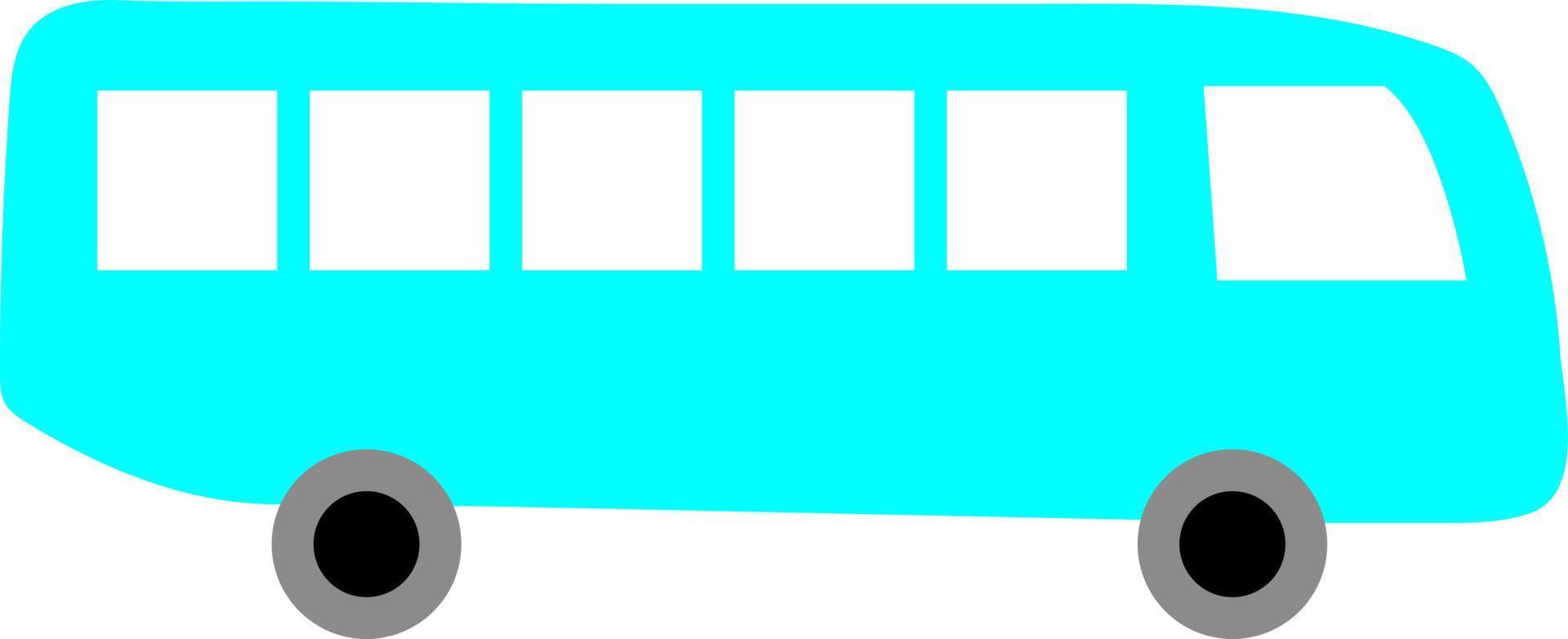 blå turist buss, illustration, vektor, på en vit bakgrund. vektor