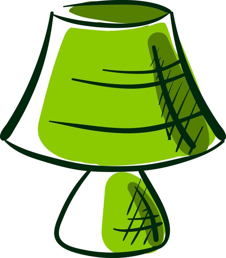 grön lampa teckning, illustration, vektor på vit bakgrund.
