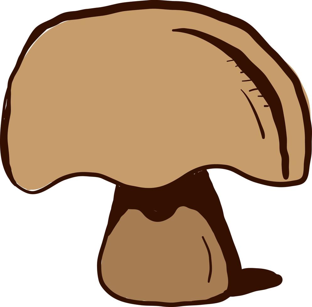 brauner Pilz, Illustration, Vektor auf weißem Hintergrund.