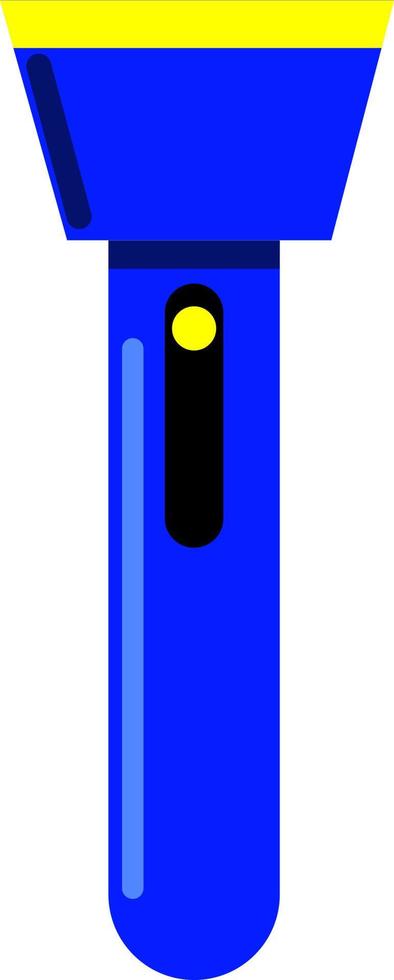 blaue Taschenlampe, Illustration, Vektor auf weißem Hintergrund.