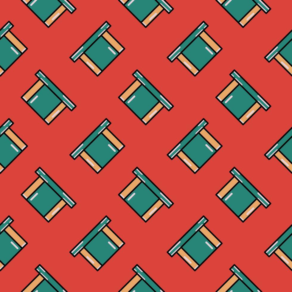grünes Feld, nahtloses Muster auf rotem Hintergrund. vektor