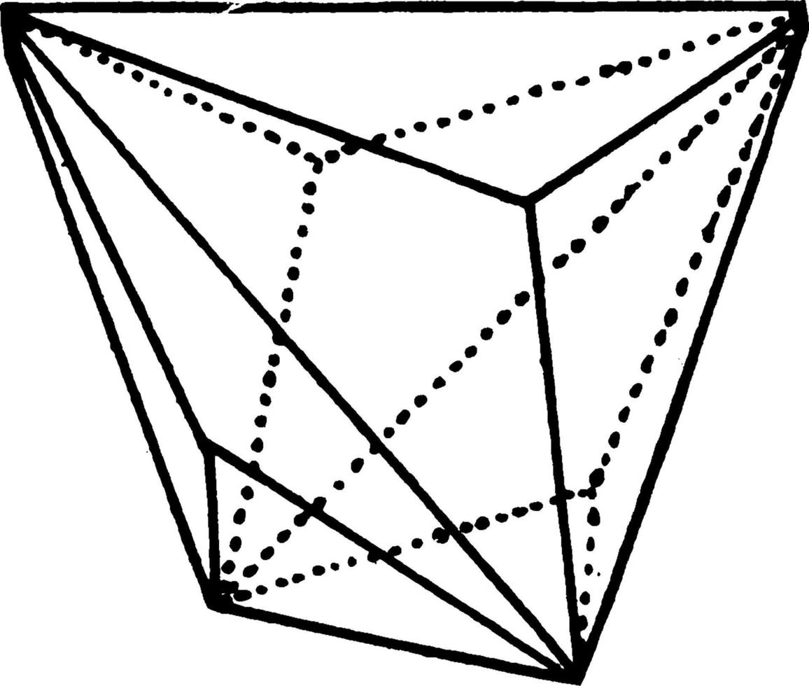 trigonal dodekaeder, årgång illustration. vektor