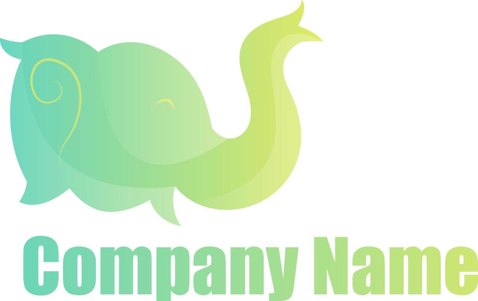 Logo-Vektorillustration des grünen Elefantenkopfes einfache auf einem weißen Hintergrund vektor