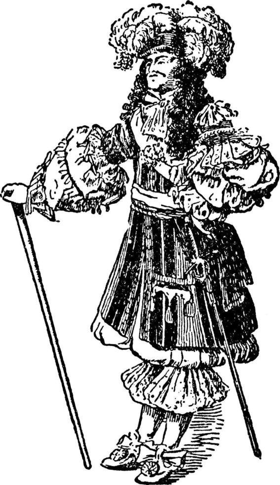 franska adelsman, årgång illustration vektor