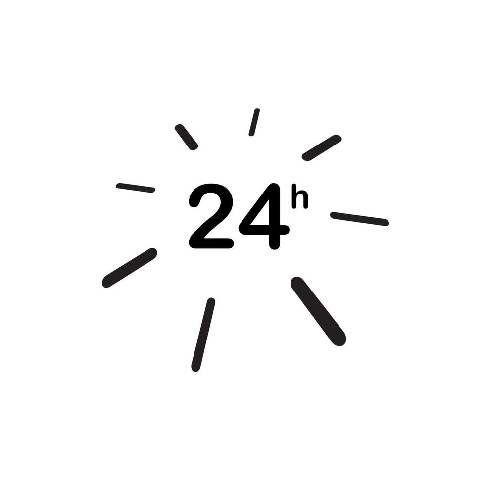 24-timmarsdesign för ikonvektorillustration vektor