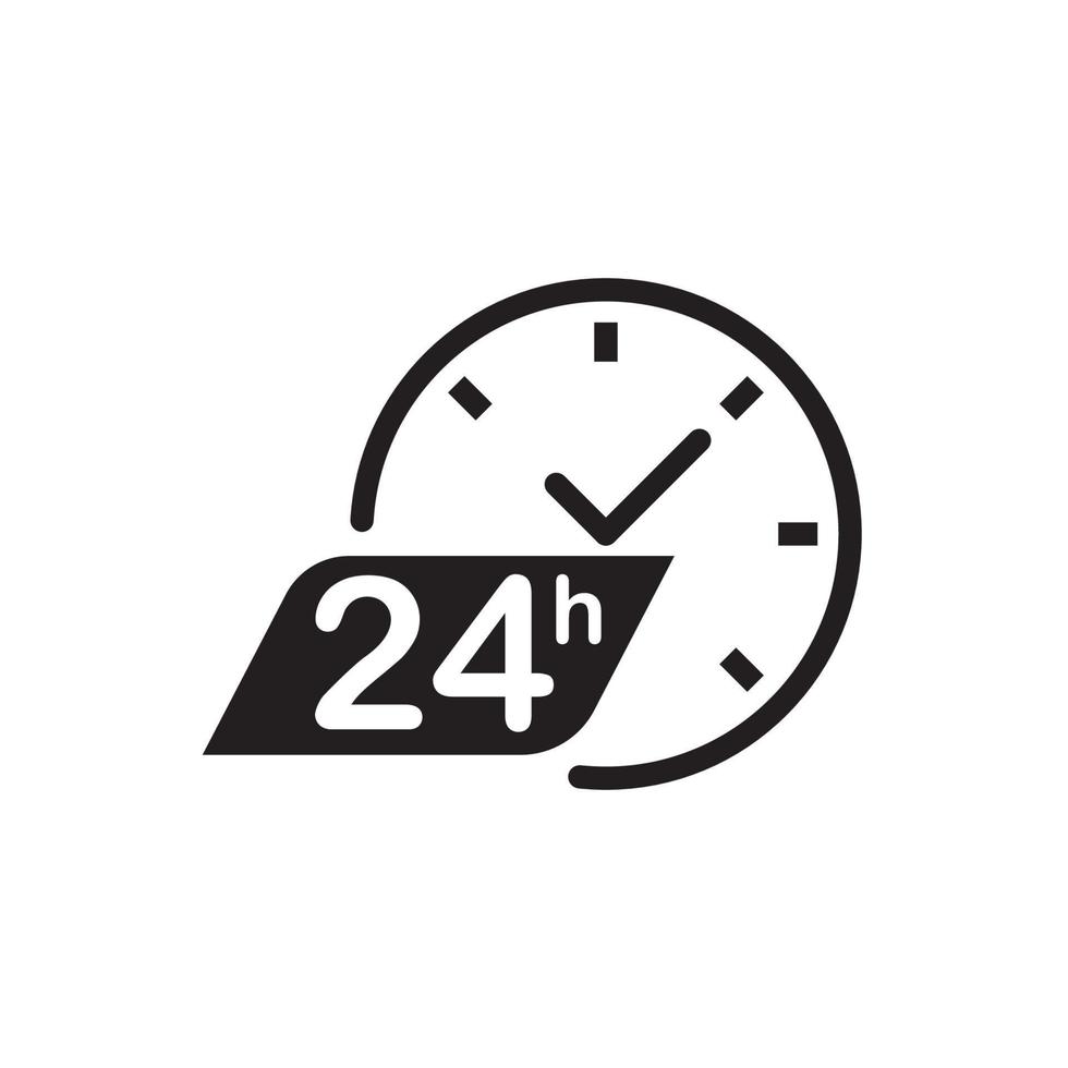 24-timmarsdesign för ikonvektorillustration vektor