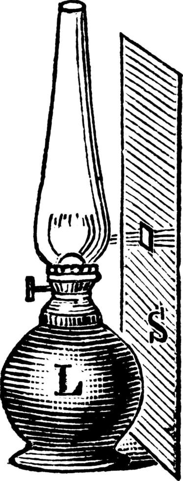 Lampe, Vintage-Illustration. vektor