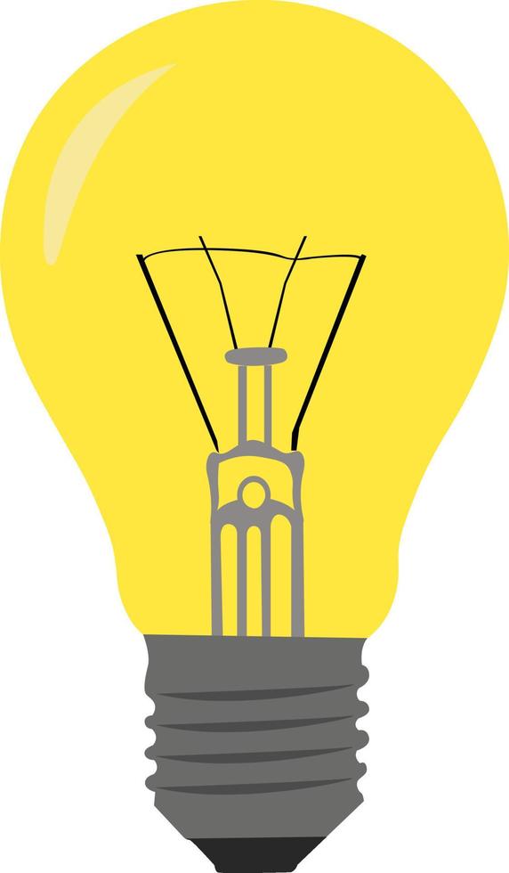 gul Glödlampa, illustration, vektor på vit bakgrund