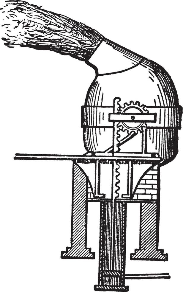 exteriör av bessemer omvandlare, årgång illustration. vektor