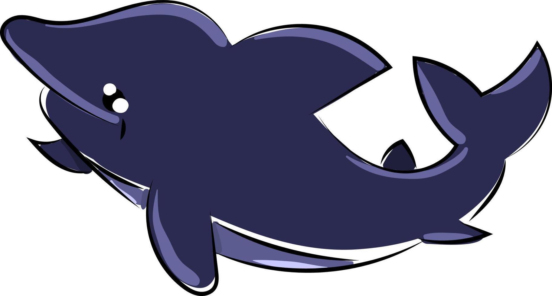 blå delfin, illustration, vektor på vit bakgrund.