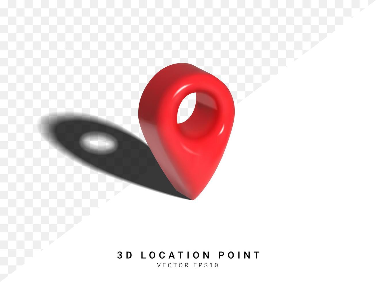 3D roter Standortpunkt, Vektorillustration vektor