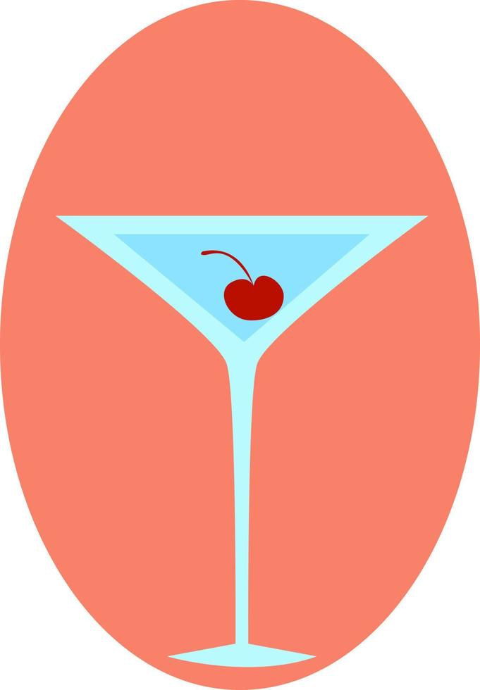 ein Glas Cocktail, Illustration, Vektor auf weißem Hintergrund.