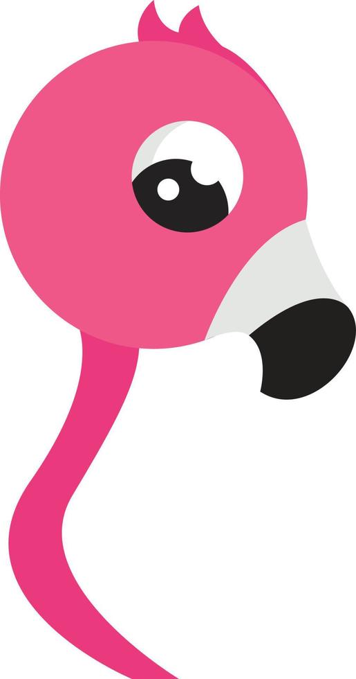 kleiner süßer Flamingo, Illustration, Vektor auf weißem Hintergrund.