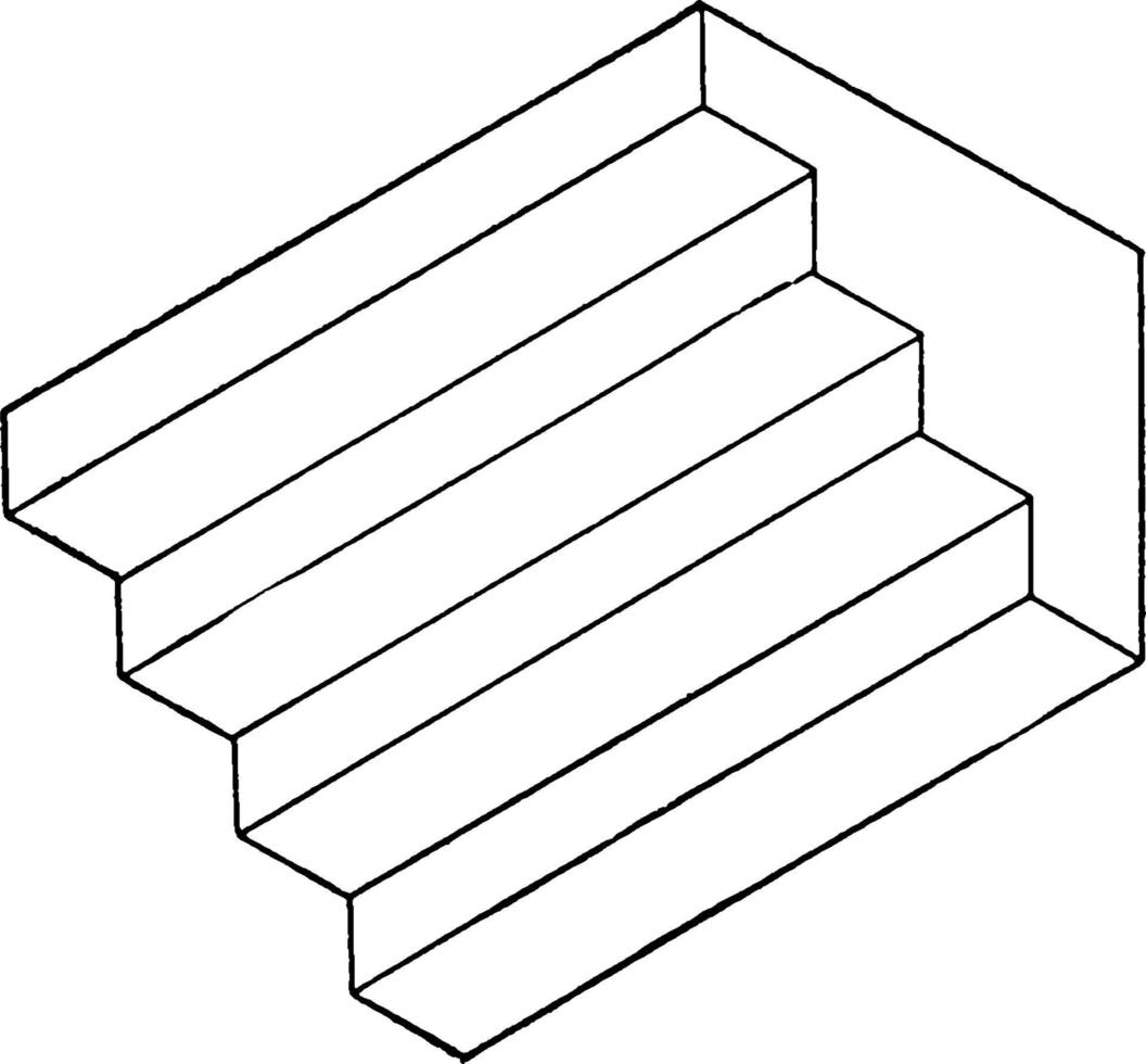 isometrisch der treppe, vintage illustration. vektor
