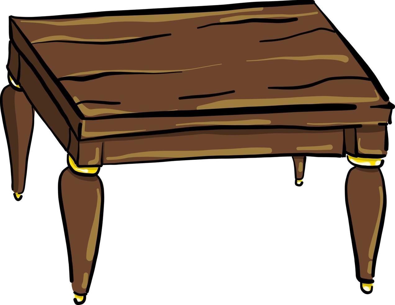 Holztisch, Illustration, Vektor auf weißem Hintergrund