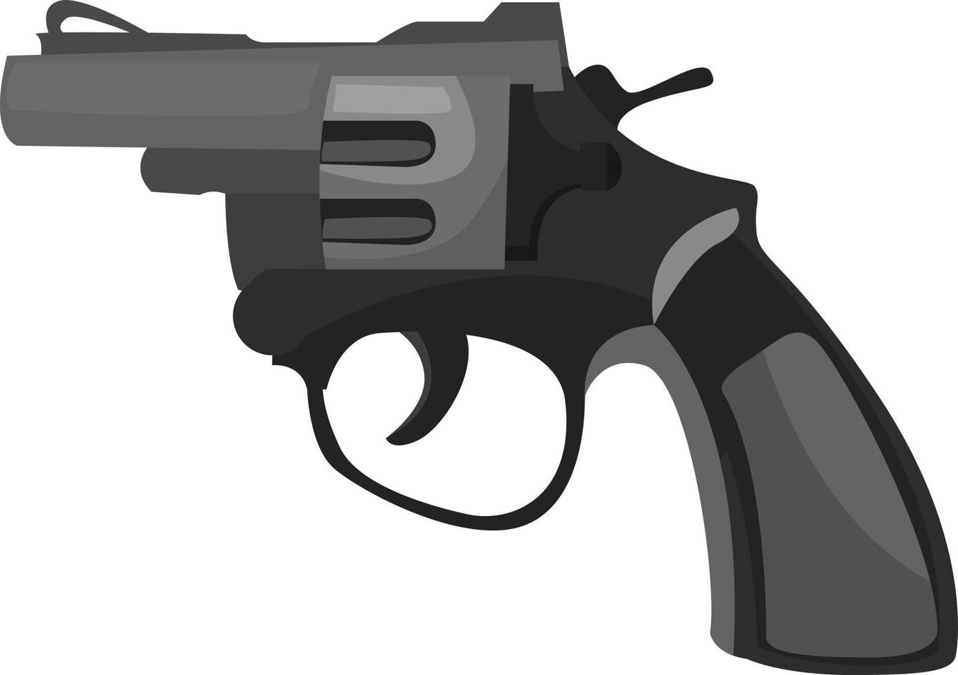 schwarzer Revolver, Illustration, Vektor auf weißem Hintergrund