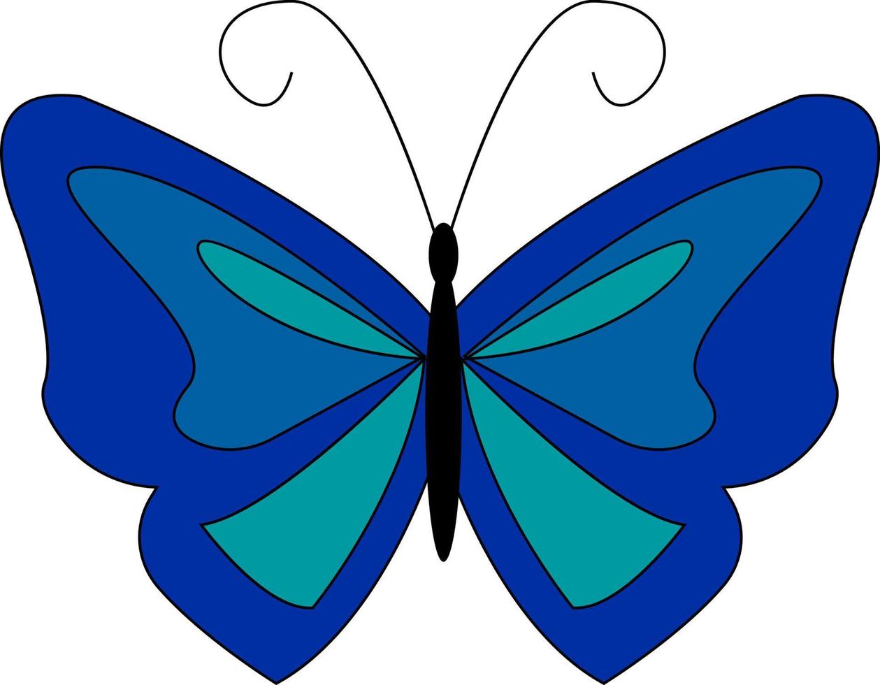 ein blauer schmetterling, vektor oder farbillustration.