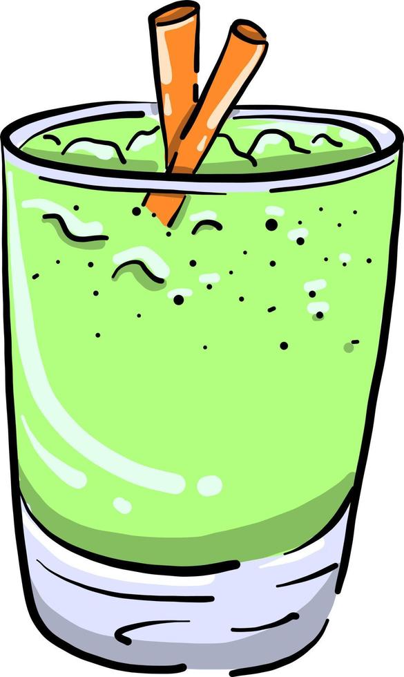grüner Cocktail, Illustration, Vektor auf weißem Hintergrund