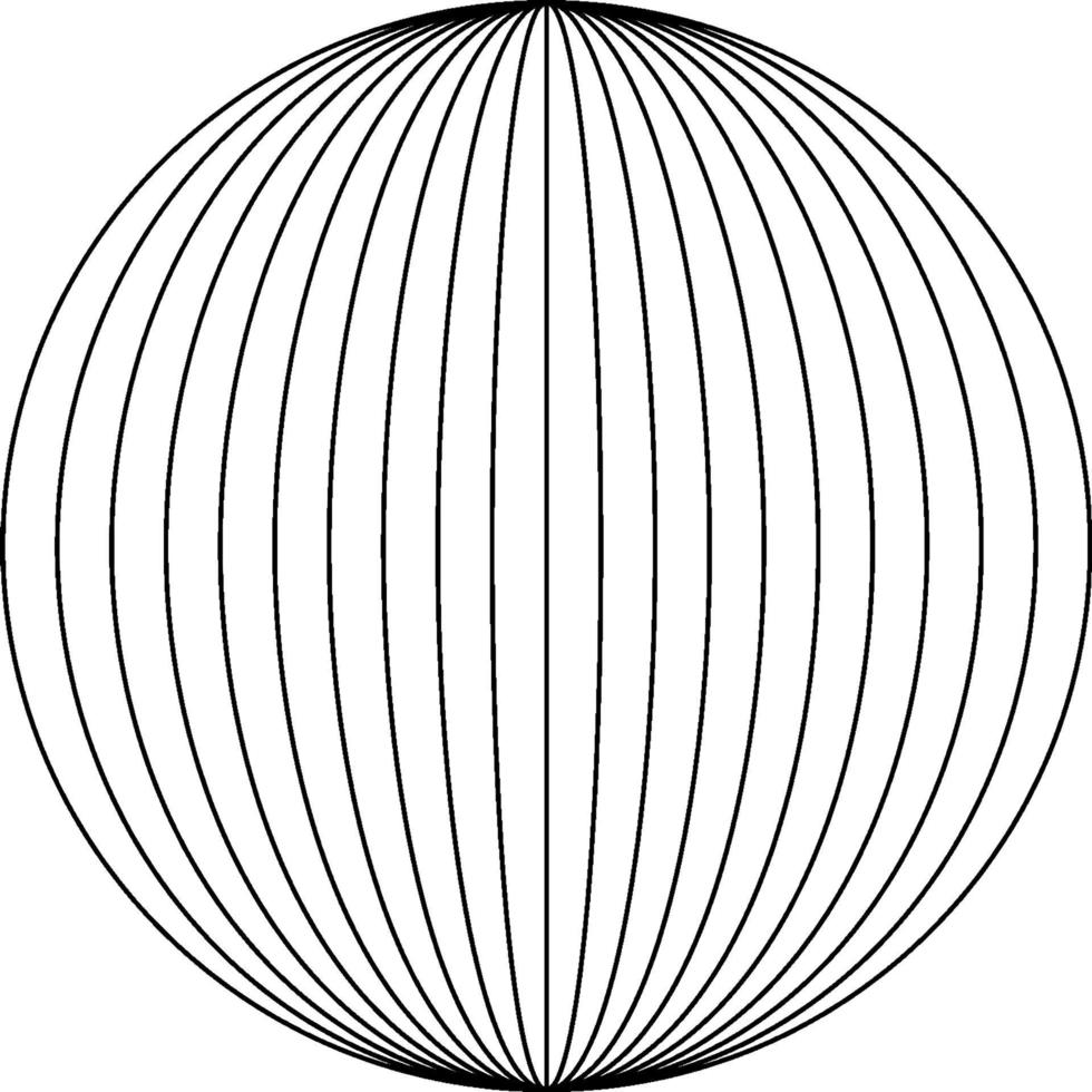 nio ellipser inuti en cirkel, årgång illustration. vektor