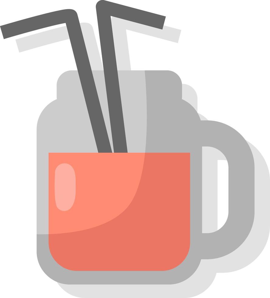 kall juice med en sugrör, illustration, vektor på en vit bakgrund