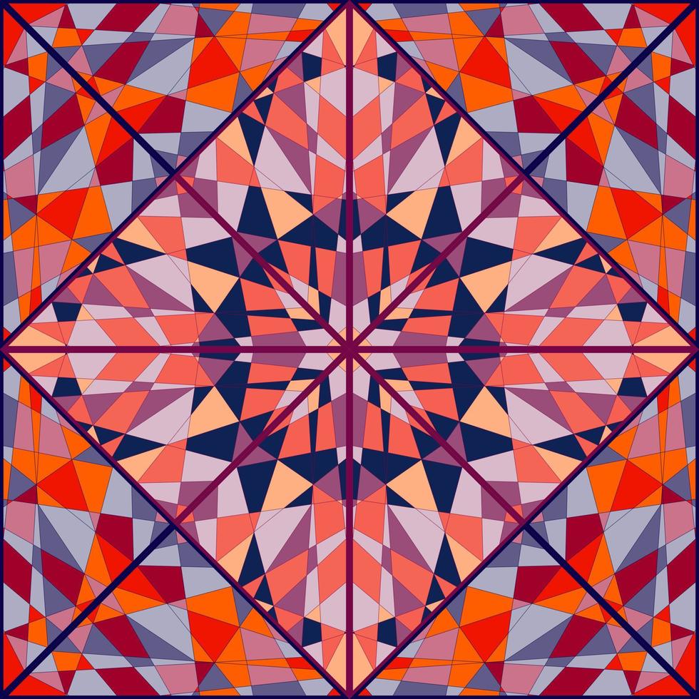 dekoratives Kaleidoskop-Mosaik-Ornament. abstrakte Formen nahtloses Muster. vektor