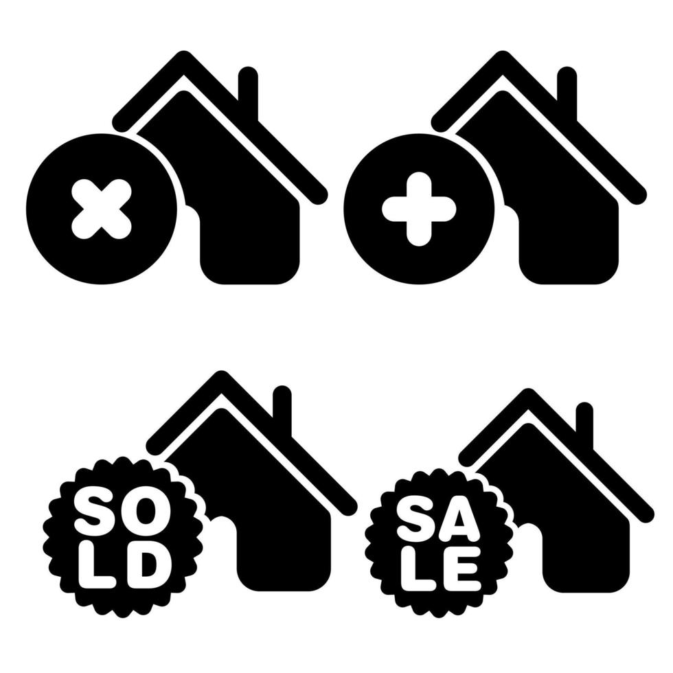 Symbol für die Vektorlinie nach Hause. Haus-Vektor-Illustration-Symbol. Häuser Vektor-Web-Icons gesetzt. Aufkleber aus Papier. Rasterversion, Vektordatei auch in der Galerie verfügbar vektor