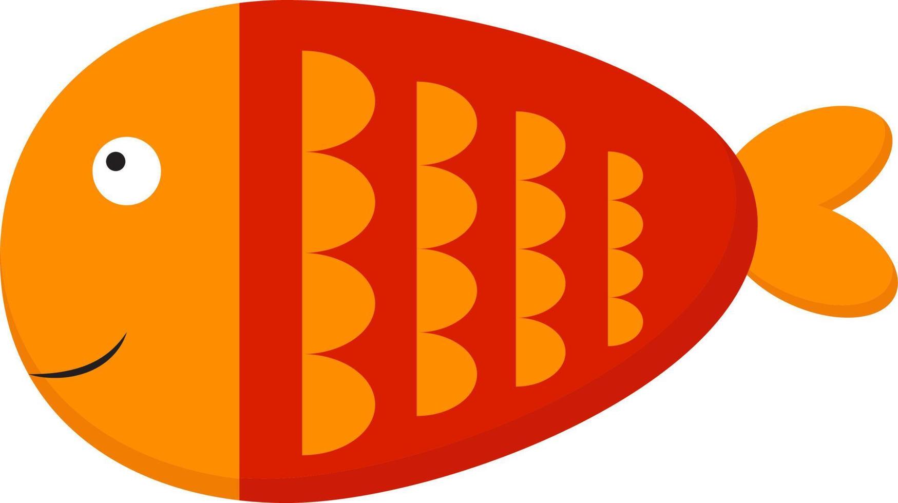 eine gelbe und orange fisch-, vektor- oder farbillustration. vektor