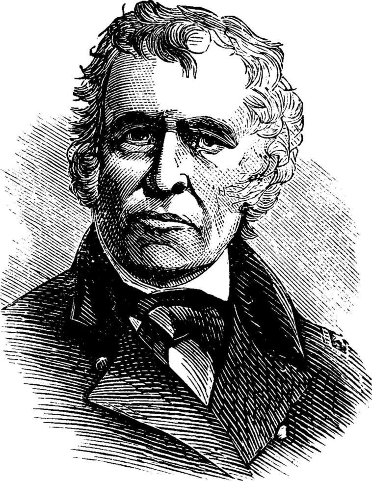 zachary taylor, vintage illustration vektor