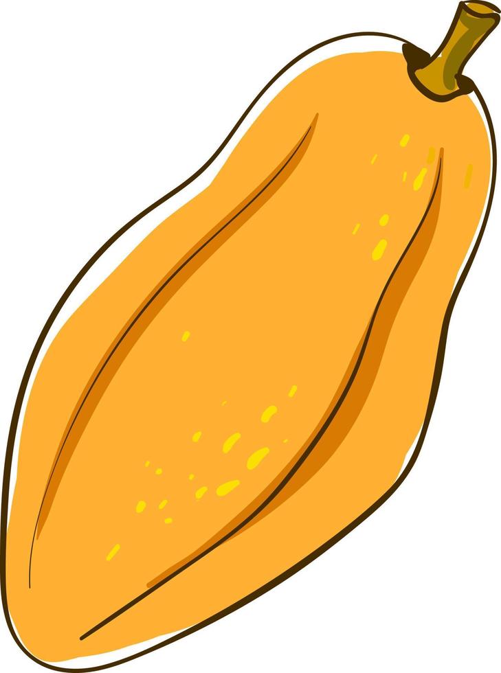 färsk papaya, illustration, vektor på vit bakgrund.