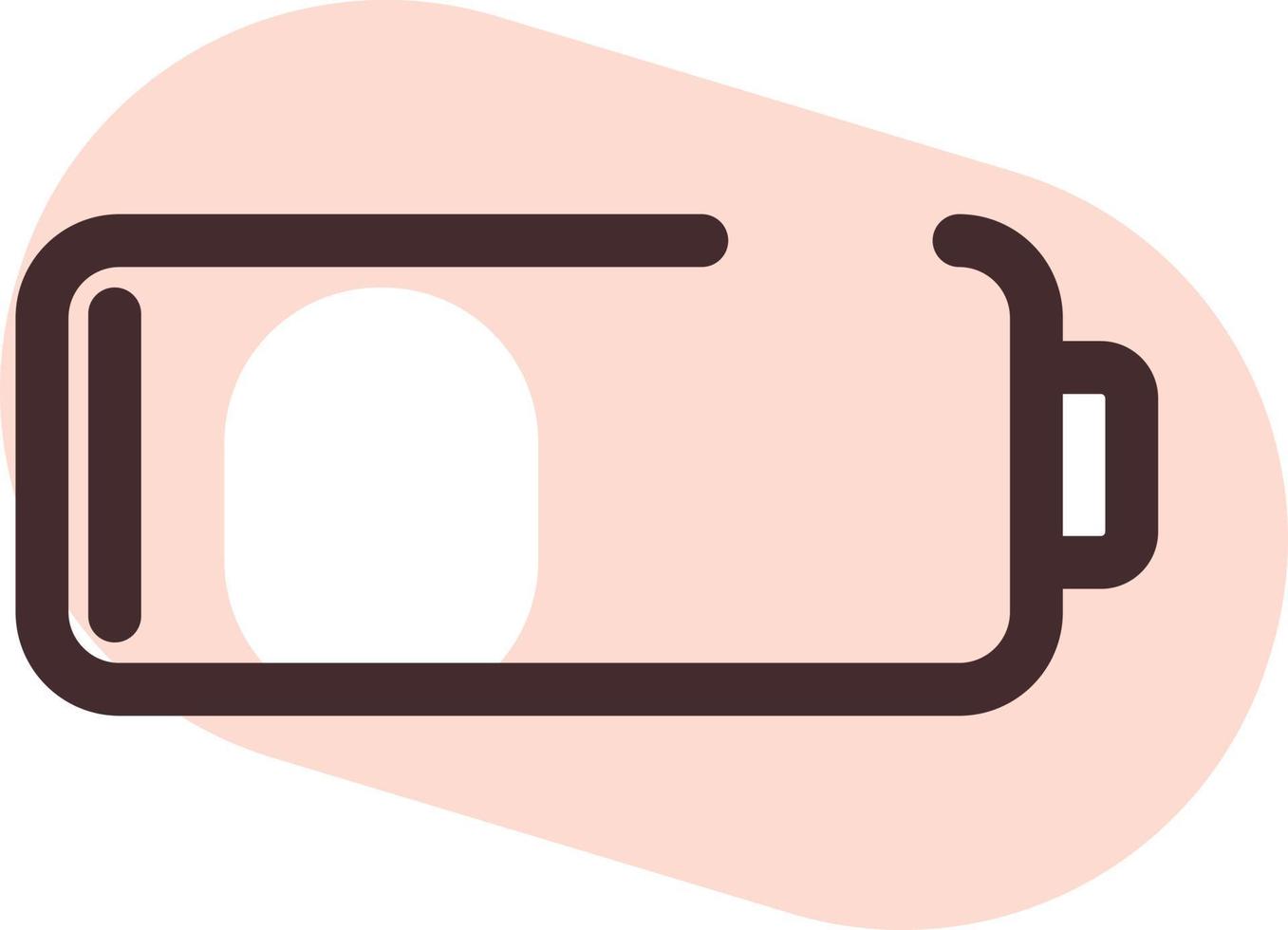 Schwache Batterie, Illustration, Vektor, auf weißem Hintergrund. vektor