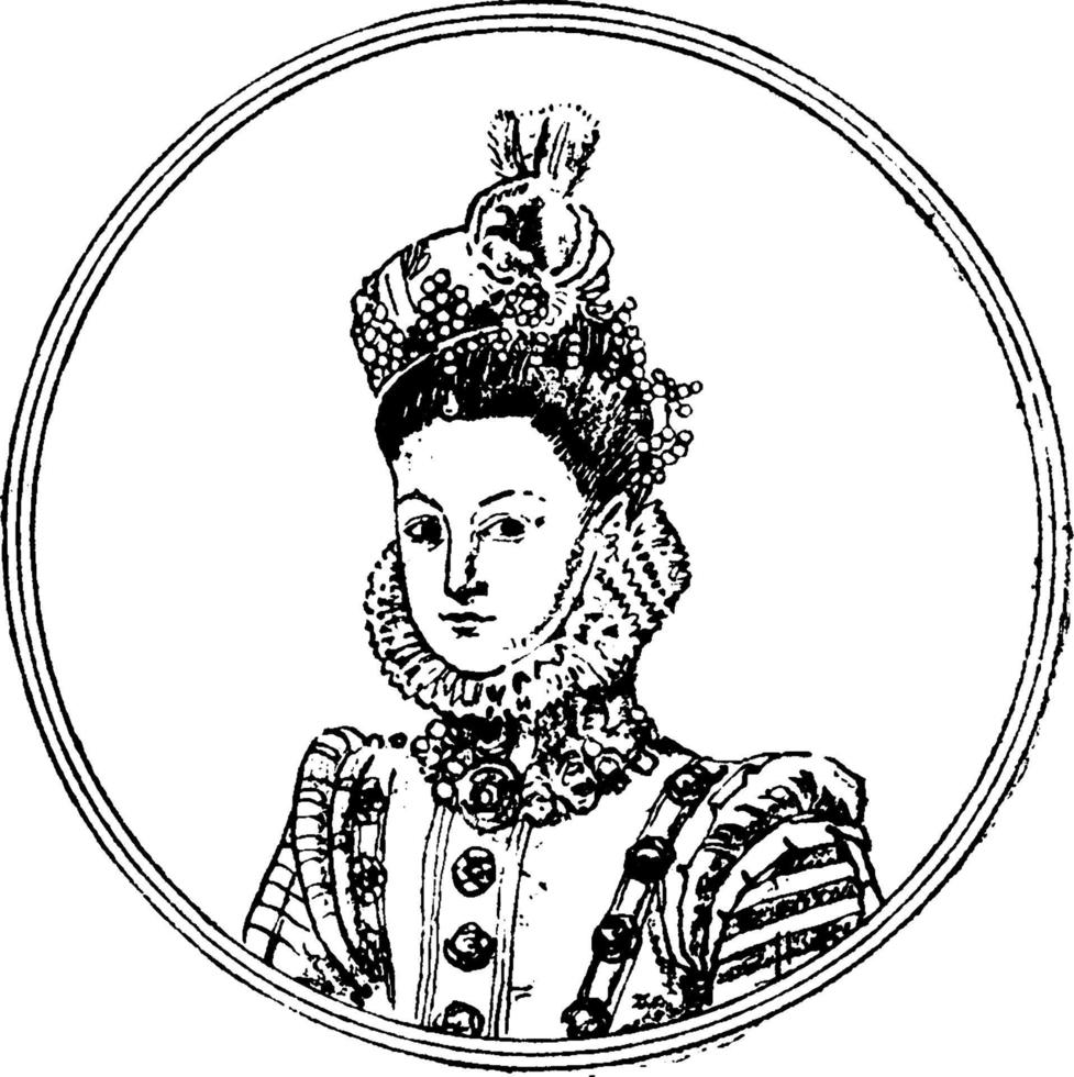 infanta isabella, vintage illustration vektor