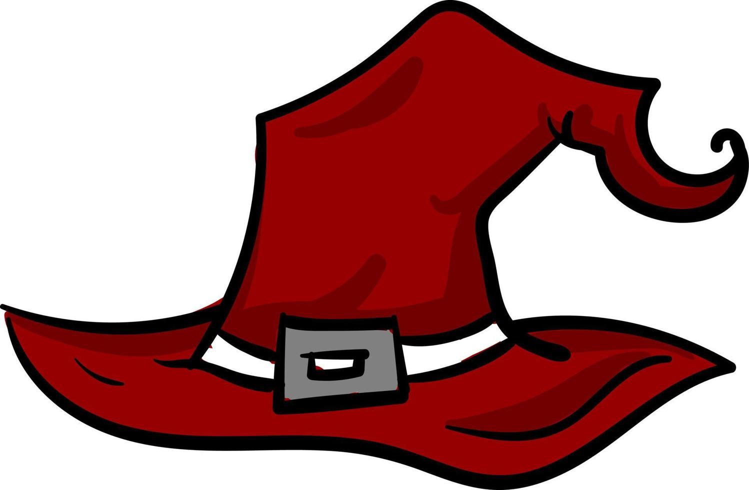 röd häxa hatt , illustration, vektor på vit bakgrund