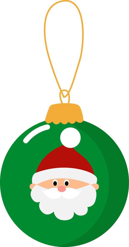 grünes Weihnachtsspielzeug, Illustration, Vektor auf weißem Hintergrund.
