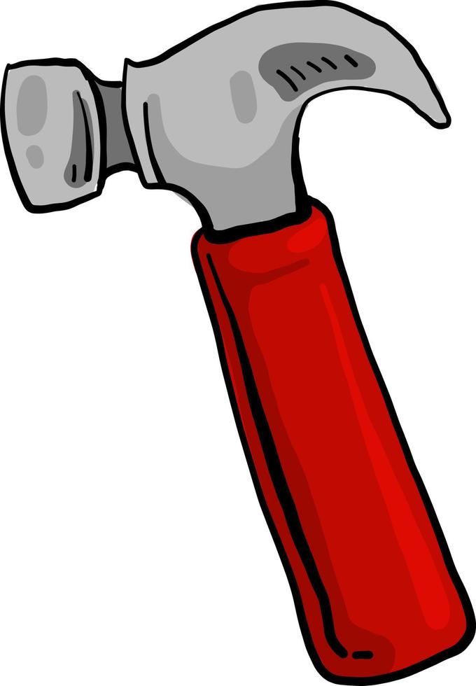 Roter Hammer, Illustration, Vektor auf weißem Hintergrund