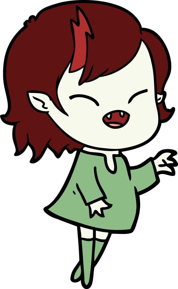 Cartoon-Vampir-Mädchen lacht vektor