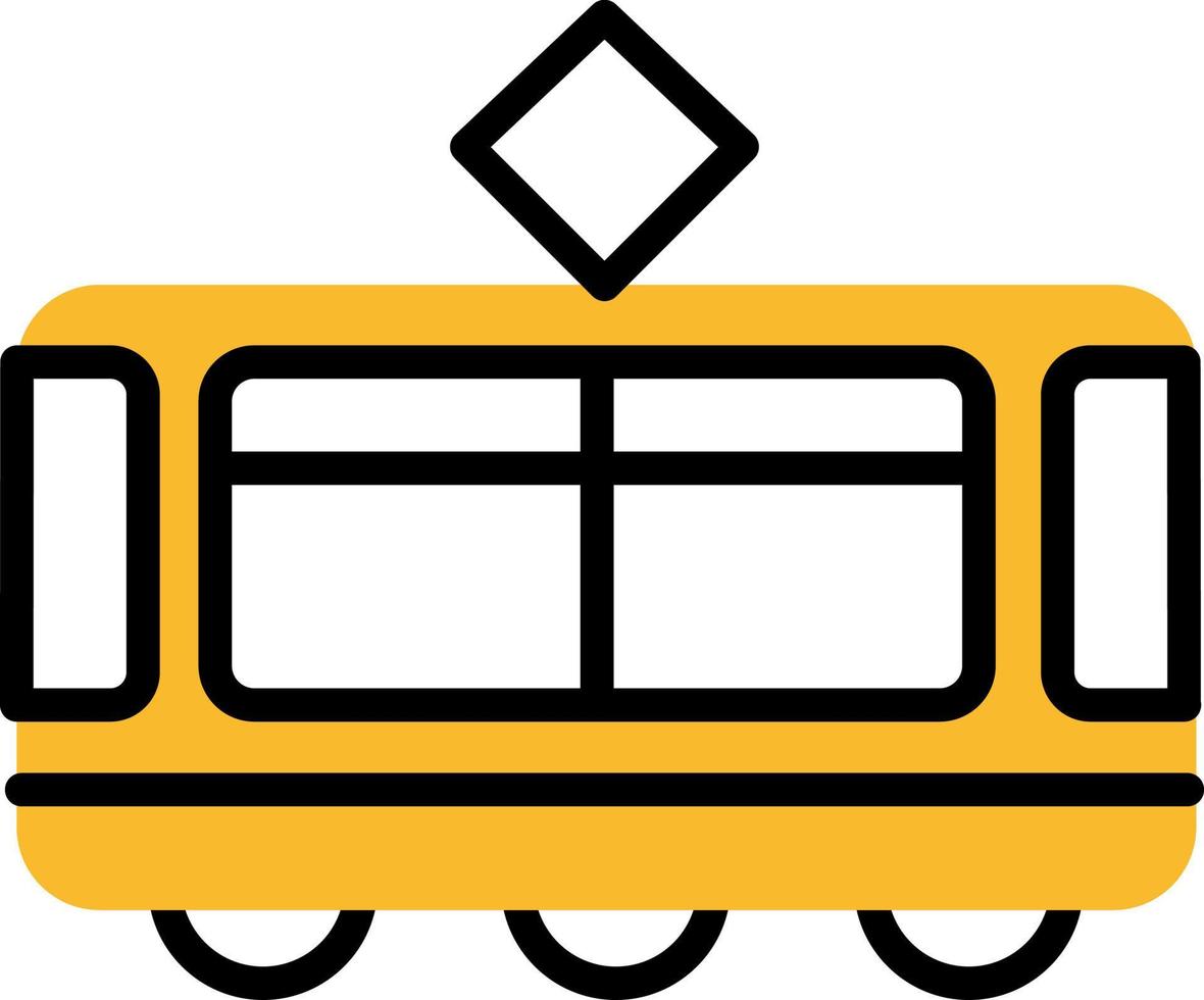 Straßenbahn, Illustration, Vektor auf weißem Hintergrund.